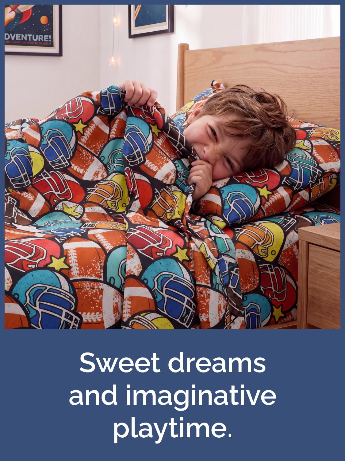 CGK Unlimited Kids All Star Helmets Full 4 Piece Sheet Set - Boys, Girls, Teens, Toddler - Easy Fit Deep Pockets - Soft, Cooling & Breathable Sheets - Cozy, Fade and Wrinkle Free - Machine Washable