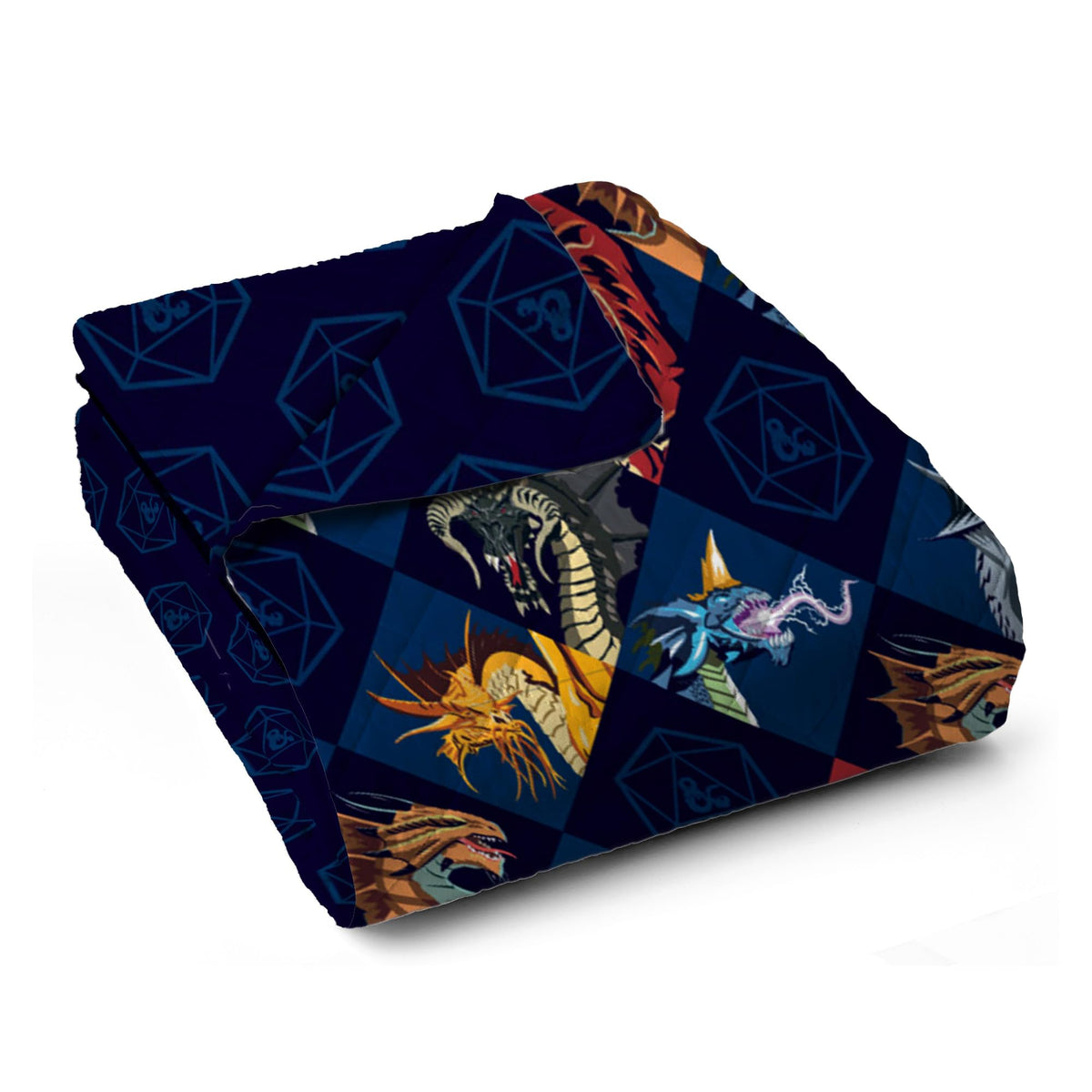 Northwest Dungeons & Dragons Dragons & Dice Quilted Blanket, Comfy Throw, Soft Lightweight Bedding for Bed, or Couch, 60 x 80 inches