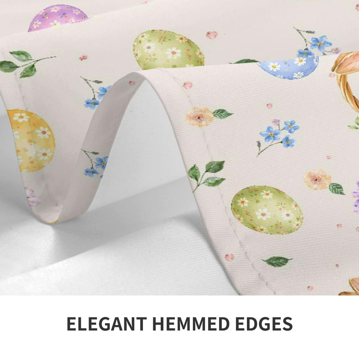 mutakin Easter Eggs Tablecloth Bunny Egg Rectangle Table Cloth Washable Table Cover Waterproof for Decoration Kitchen Dining Room 60x90 Inch