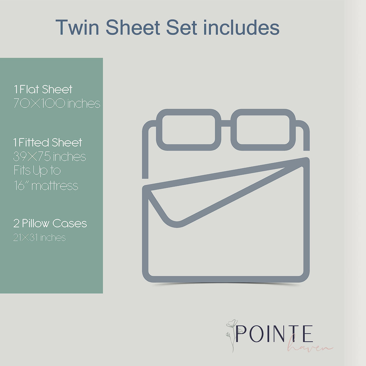 Pointehaven Heavy Weight 100-Percent Cotton Flannel Twin Sheet Set, Chocolate