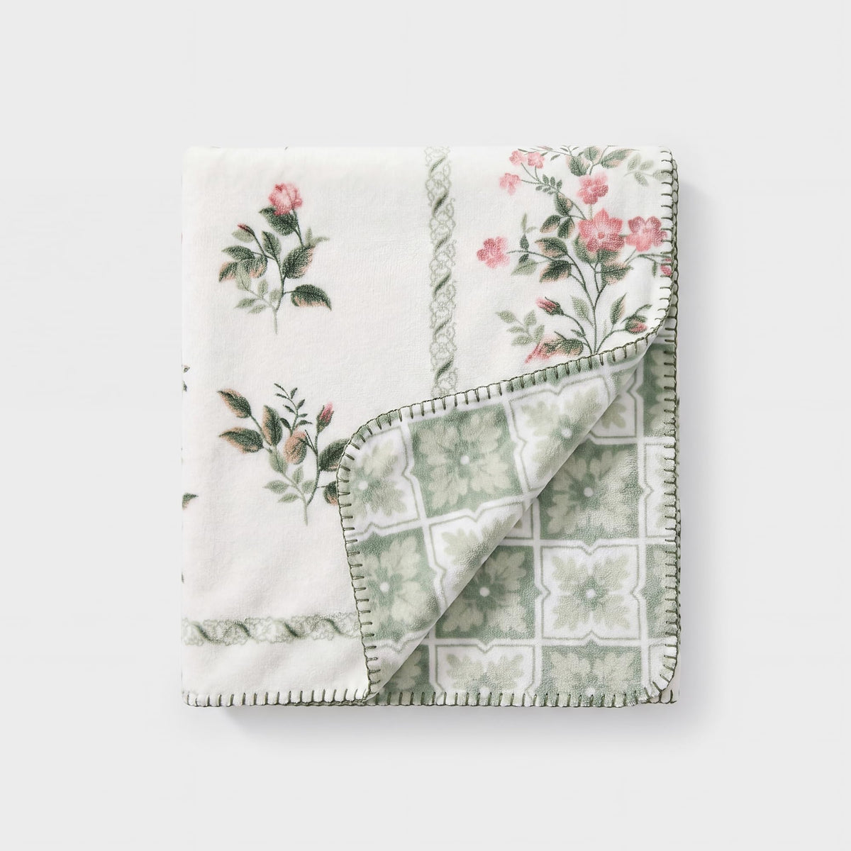 Floral Reversible Throw Blanket, Coco Flannel Bed Blankets for Women Gifts