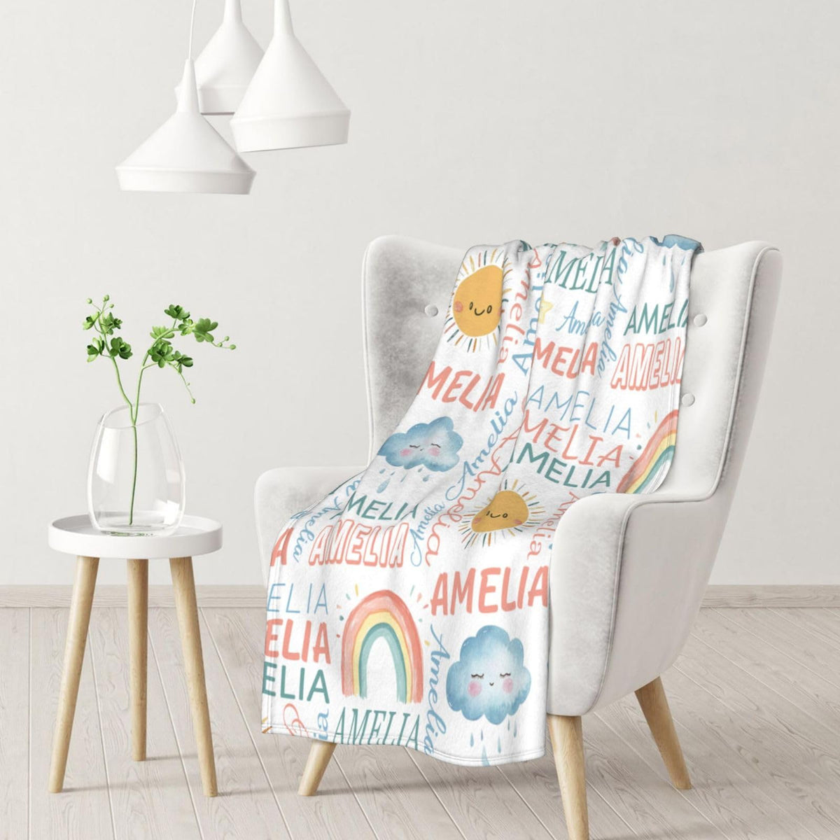 PUREFLY Personalized Baby Blanket - Custom Name for Girls and Boys, Super Soft Plush Fleece, Personalized Gifts for Newborns