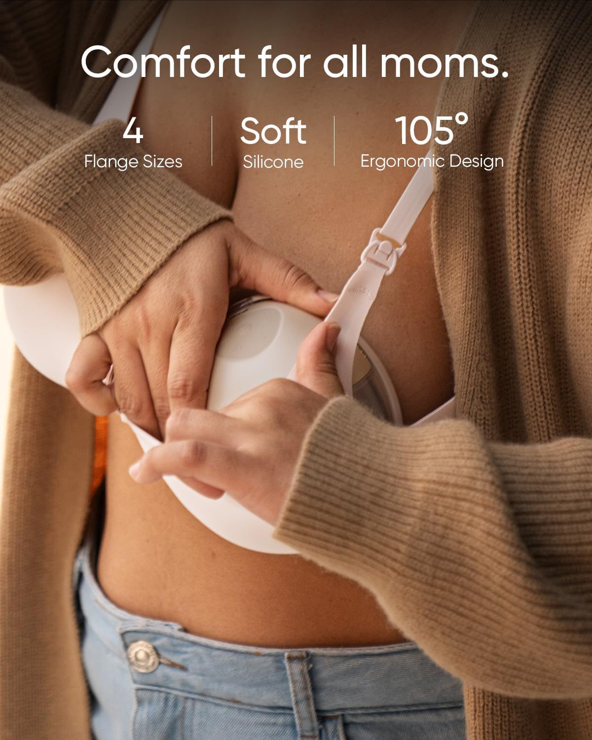 eufy Security Heated Breast Pump S1, Hands-Free Breast Pump with Industry-Leading HeatFlow Tech, App-Controlled OptiRhythm, 300 mmHg Strong Suction, Leakproof, Slim and 46 dB Quiet for in-Bra Use