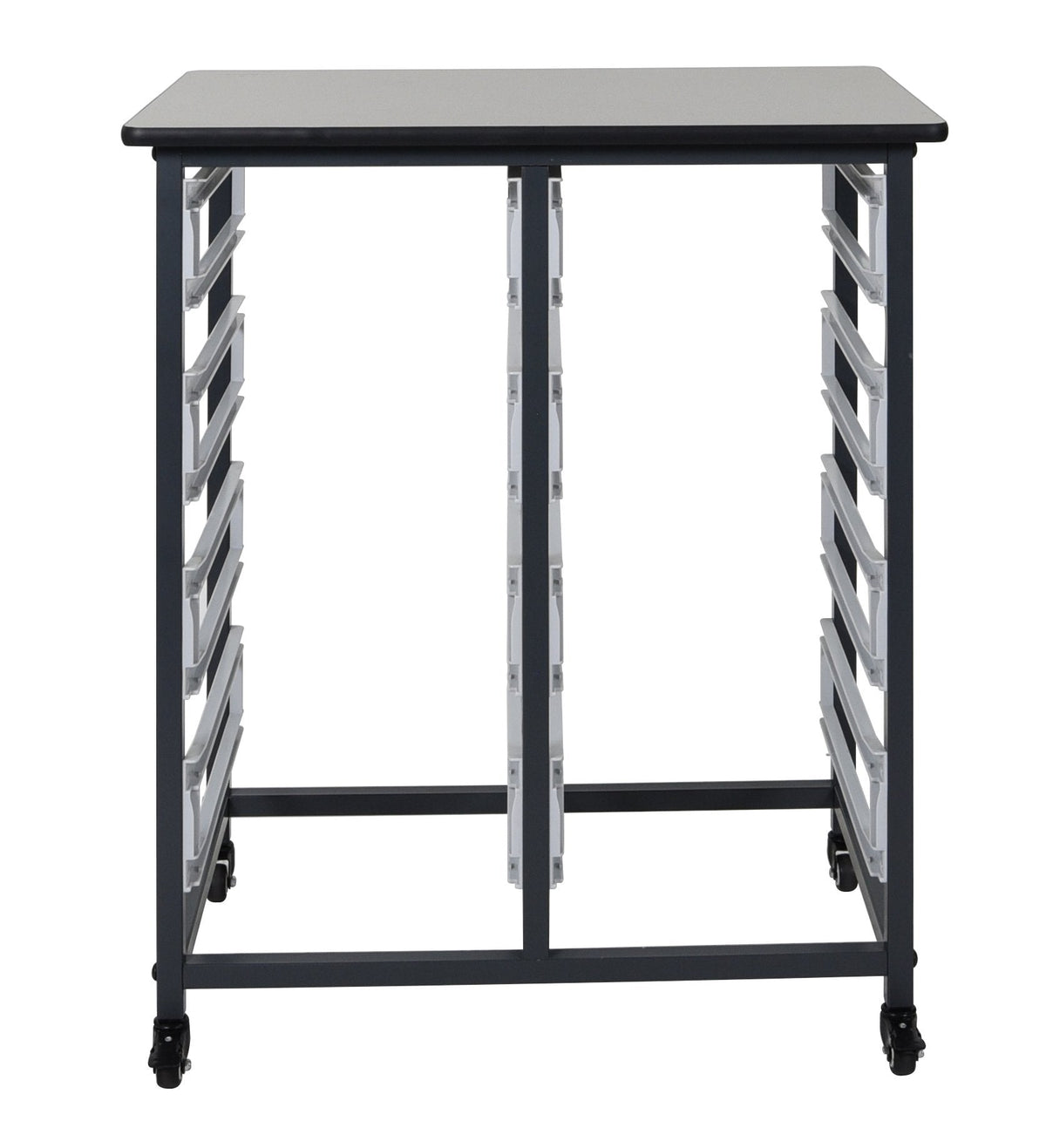 LUXOR MBS-DR-16S Mobile Bin System - Double Row Grey 20 L x 30 75 W x 37 5 H