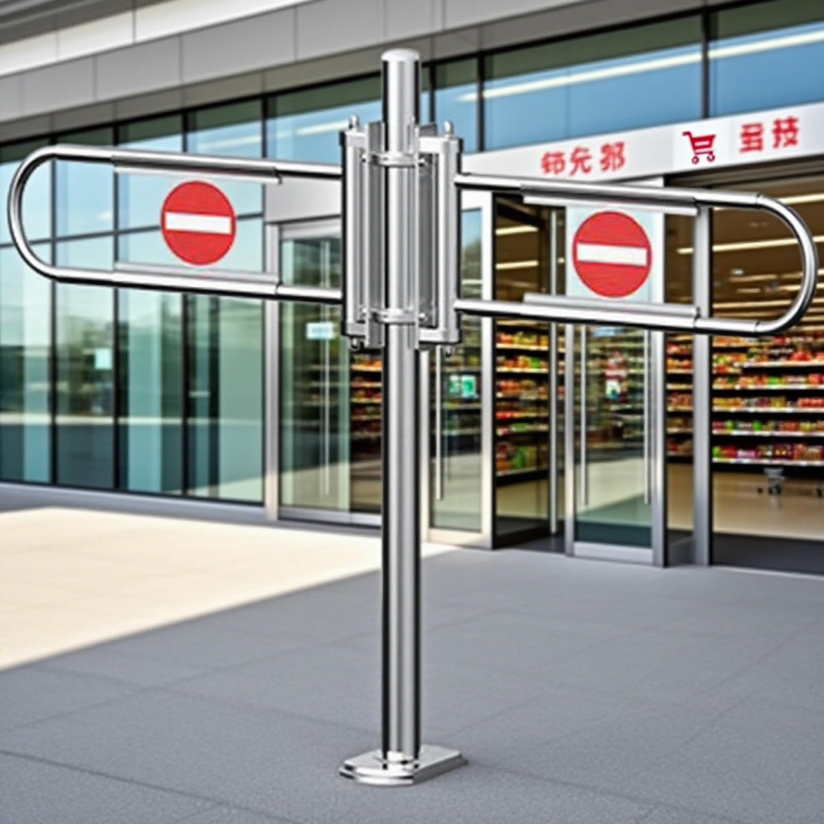 JIIPOREGJ Stainless Steel Supermarket Cashier Counter Gatespring-Loaded Automatic Swing Door for Pedestrian Access1-Way Safety Entrance for Libraries.Silver-200X100Cmx6.3Cm/C