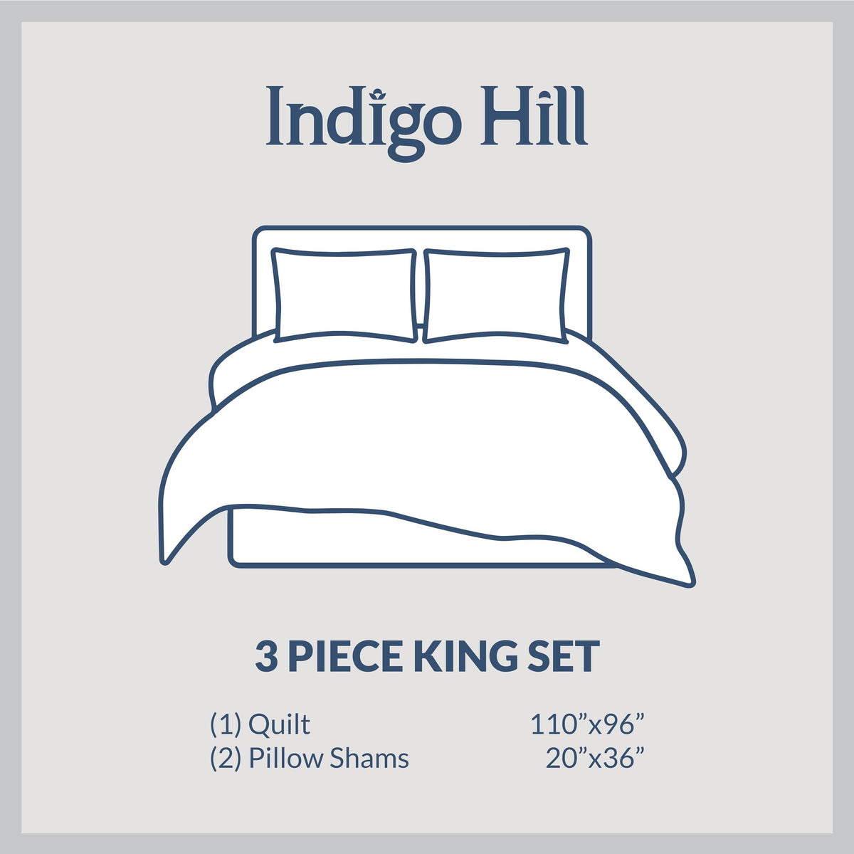 Indigo Hill by HiEnd Accents Mosaic Western Bedding 3 Piece King Quilt Set, Hourglass Pattern Southwest Cabin Rustic Bedding, Reversible Geometric Print Boho Patchwork Quilt with Pillow Shams