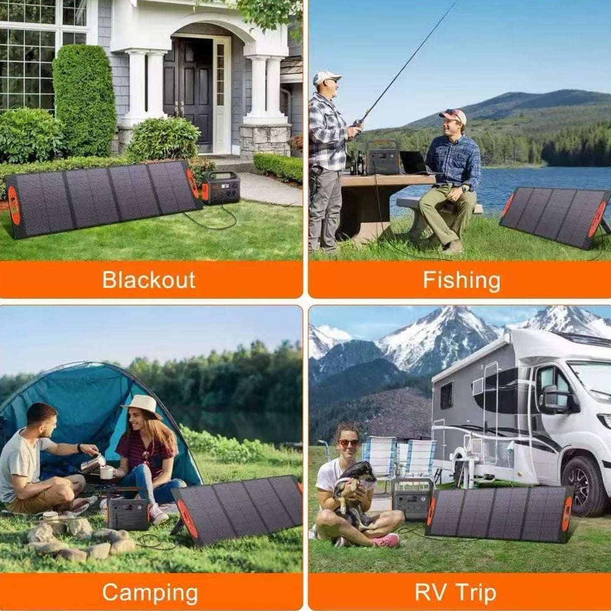 100W Portable Solar Panel for Power Station, Compatible with Jackery, Ecoflow, Bluetti, Anker and More Portable Power Stations, Weatherproof for Camping, RV, Emergency Power (100W)