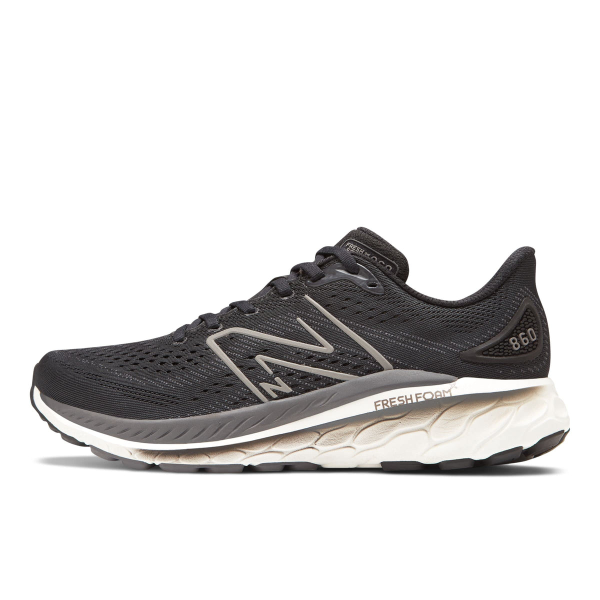 New Balance Men's Fresh Foam 860 V13 Running Shoe, Black/White, 9 Medium