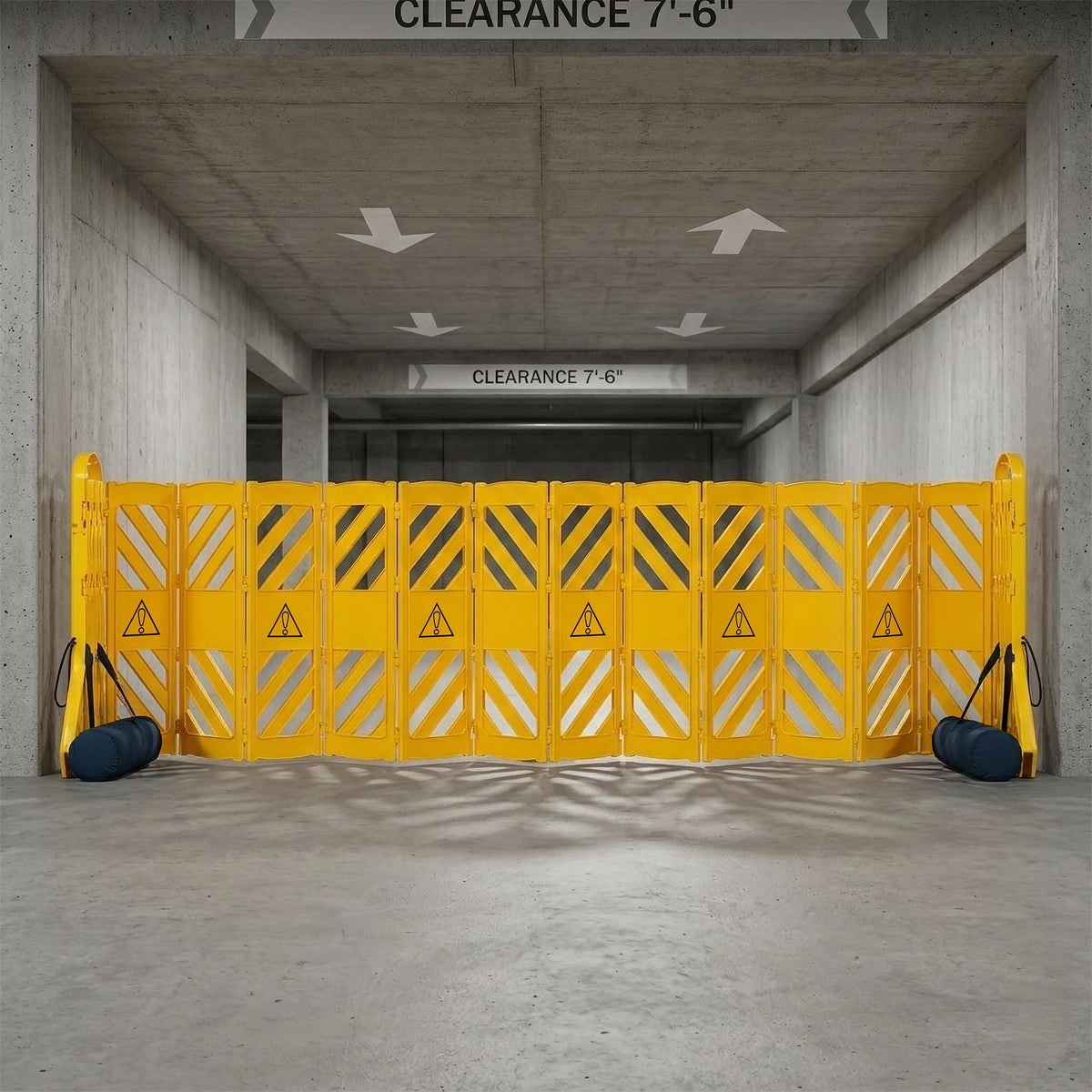 Alpine Commercial Safety Barriers, 13 Foot Expandable Mobile Barricade System - Folding Portable Barrier, Traffic Barricade Fence, Plastic Barricade for Construction, Traffic Control, Driveway Gate