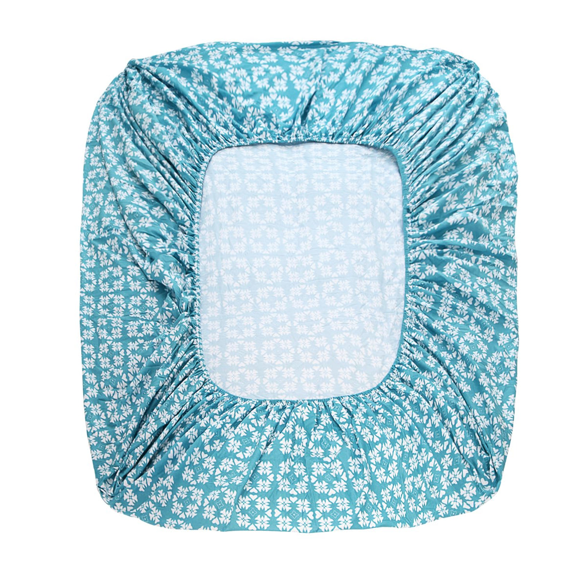 Marquess Microfiber Flannel Sheet Set - Ultra Soft Printed Bedding Collection, 16 Inches Deep Pocket, Flannel Bed Set Includes 1 Flat Sheet, 1 Fitted Sheet & 2 Pillowcases (Azure Blue Flower, Queen)
