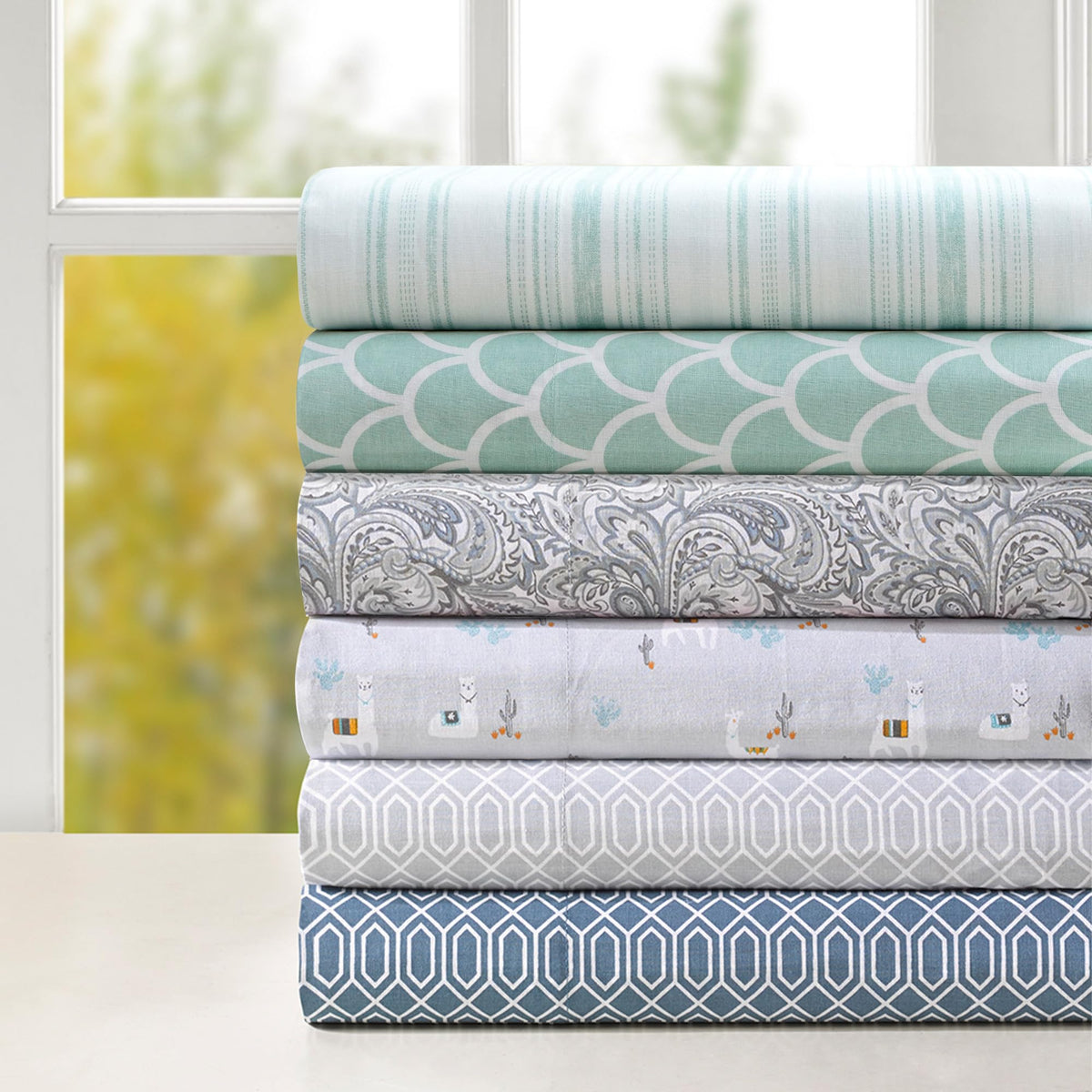 Comfort Spaces 100% Cotton Sheet Set Breathable, Lightweight, Soft with 14" Elastic Pocket Fits up to 16" Mattress, All Season Cozy Bedding, Matching Pillow Case, Full Good Vibes 4 Piece