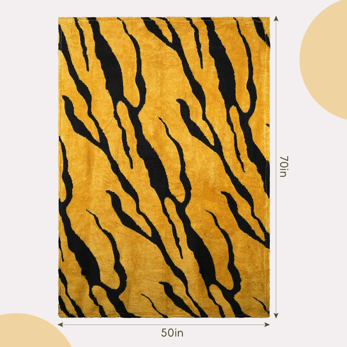 BYKOSY Zebra Printed Fleece Throw Blanket-Cozy Soft Lightweight Fuzzy Throw Blanket for Sofa, Couch, Bed & Chair,Black and Yellow, 50" x 70"