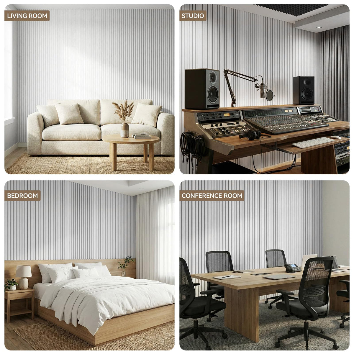 10 Packs Acoustic Panels,Large 47" X 24" X 0.38" Soundproof Wall Panels,Self-adhesive Sound Absorbing Dampening Panel,Sound Proof Panels for Walls Home Studio and Office(White)