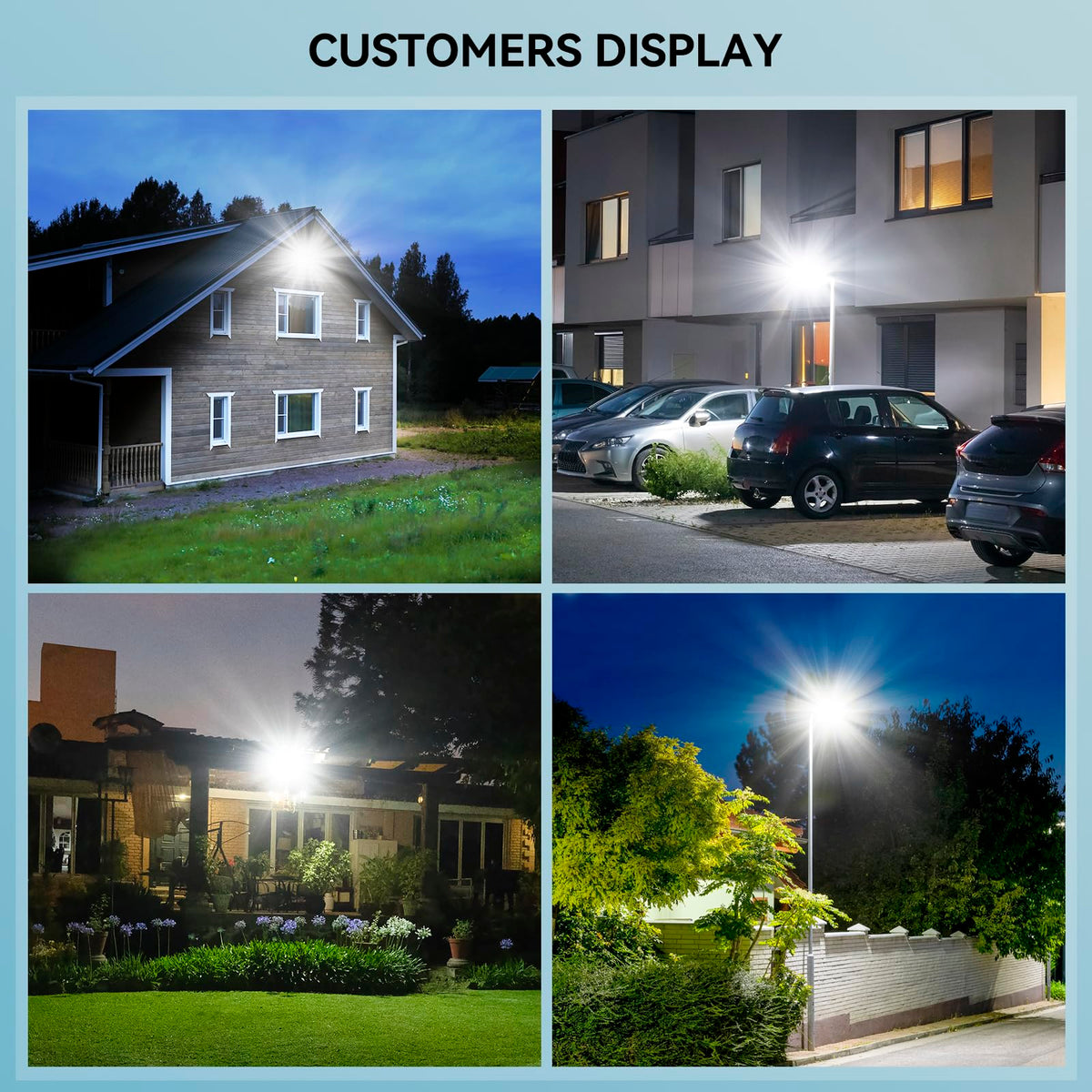 VOOJOY 8000W Solar Street Lights Outdoor, Solar Lights Outdoor Waterproof with Motion Sensor and Remote Control, Parking Lot Light Dusk to Dawn Security Flood Light for Yard, Garden, 2 Pack