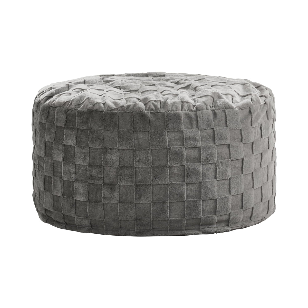 Hobestluk Bean Bag Chairs Beanbag Chair with Filler Adult Bean Bags with Fluffy Plaid Cover, Giant Bean Bag Chairs for Adults for Living Room, Bedroom (Grey, 3FT - 36” x 36” x 22”)