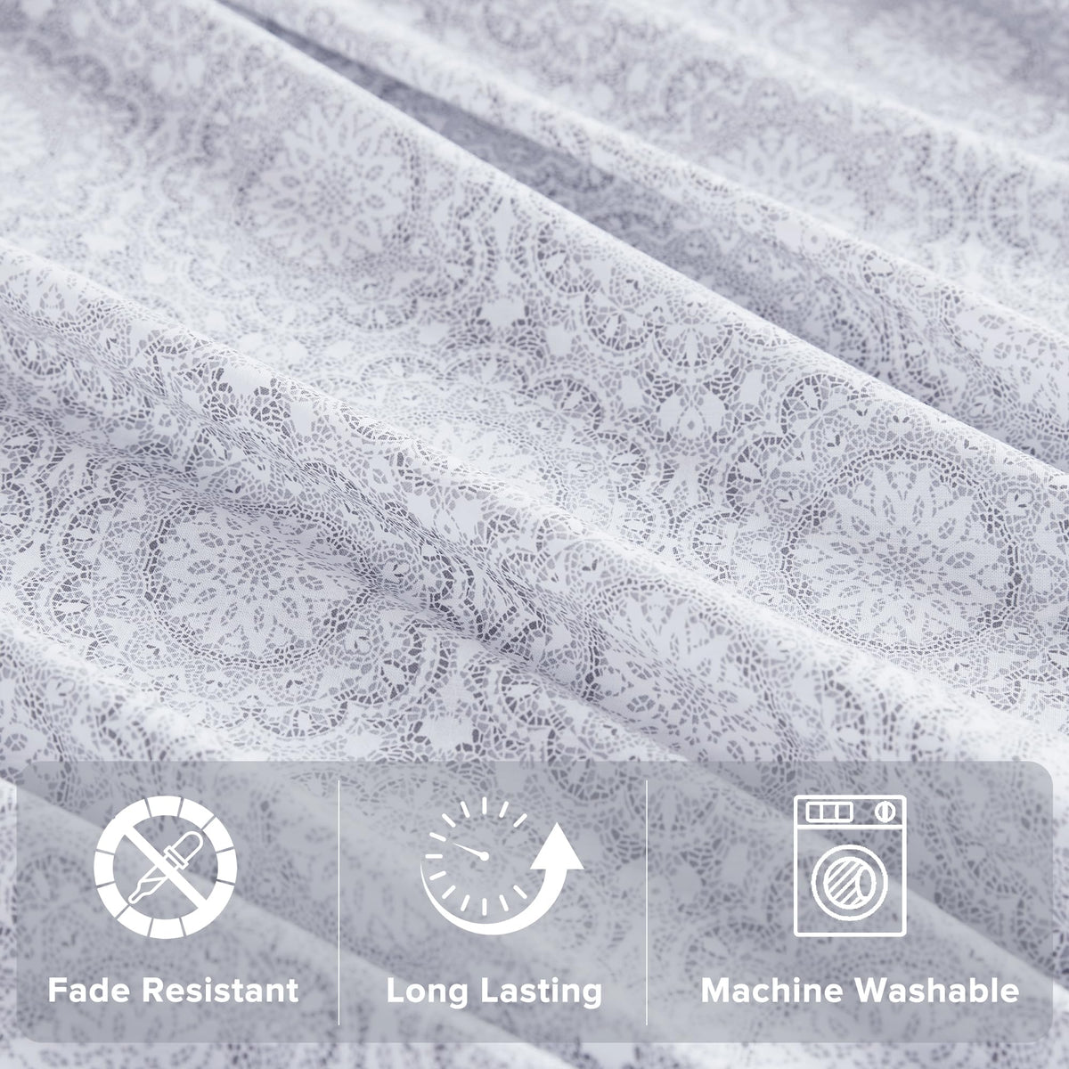 Comfort Spaces 100% Cotton Sheet Set Breathable, Lightweight, Soft with 12" Elastic Pocket Fits up to 14" Mattress, All Season Cozy Bedding, Matching Pillow Case, Twin Adelia Gray 3 Piece