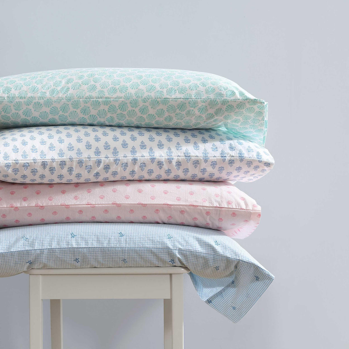 Laura Ashley - King Sheets, Cotton Percale Bedding Set, Lightweight & Breathable Home Decor (Scallop Dollop Pink, King)
