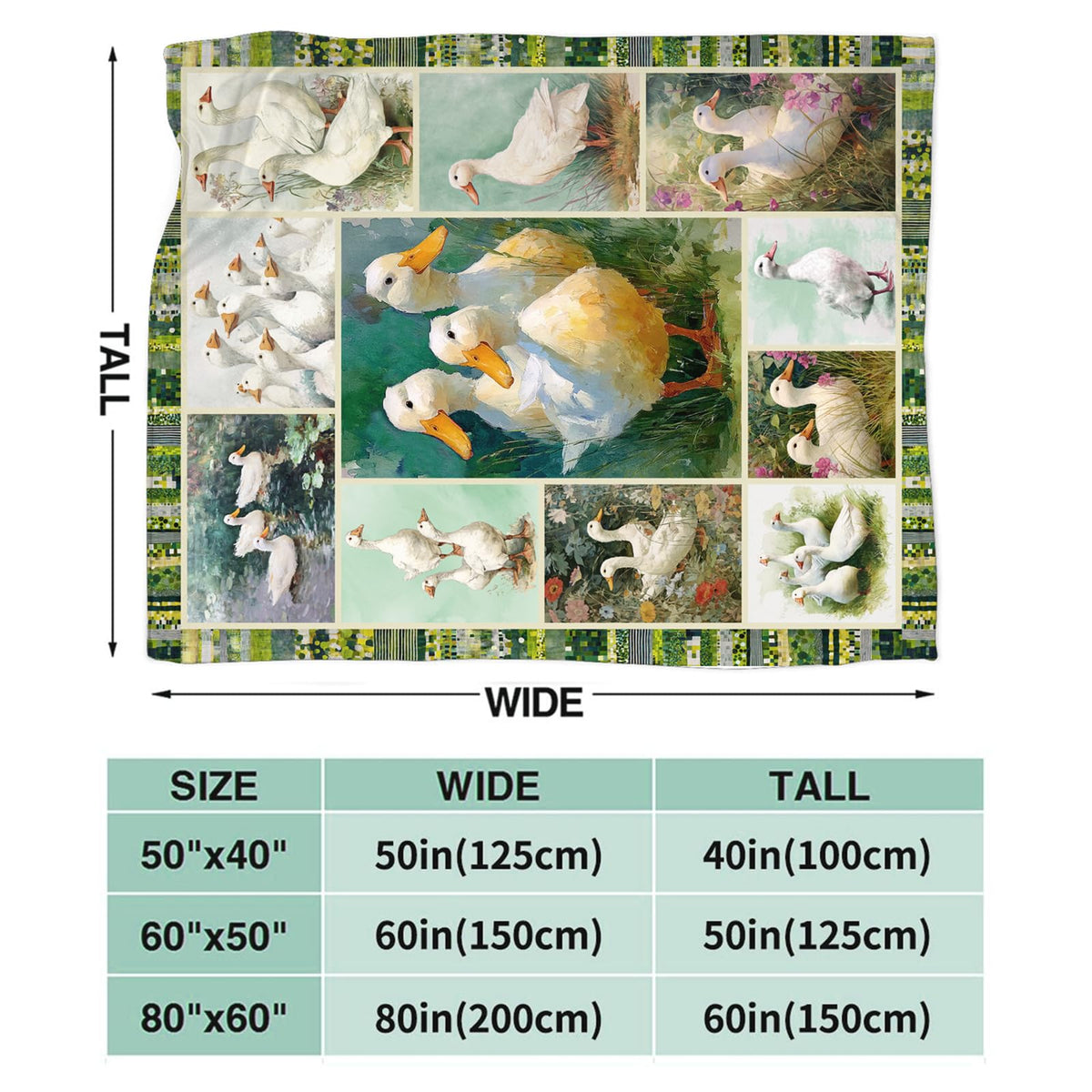 Dynova Duck Blanket Cozy Plush Funny Duck Throw Blankets Fuzzy Flannel Fleece Animal Decor Gifts for Girls Boys Women Men 50"X40"