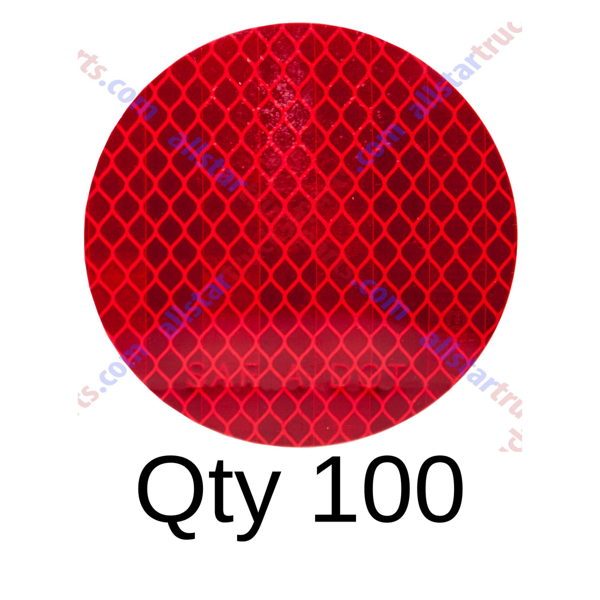 3" Inch Round DOT-SAE Amber/Red High Visibility Reflective Stick-On Prism Reflector | Strong Adhesive/Weatherproof | Trailer Camper RV Flatbed Fender Property Boat Marine (Red, Qty 100)