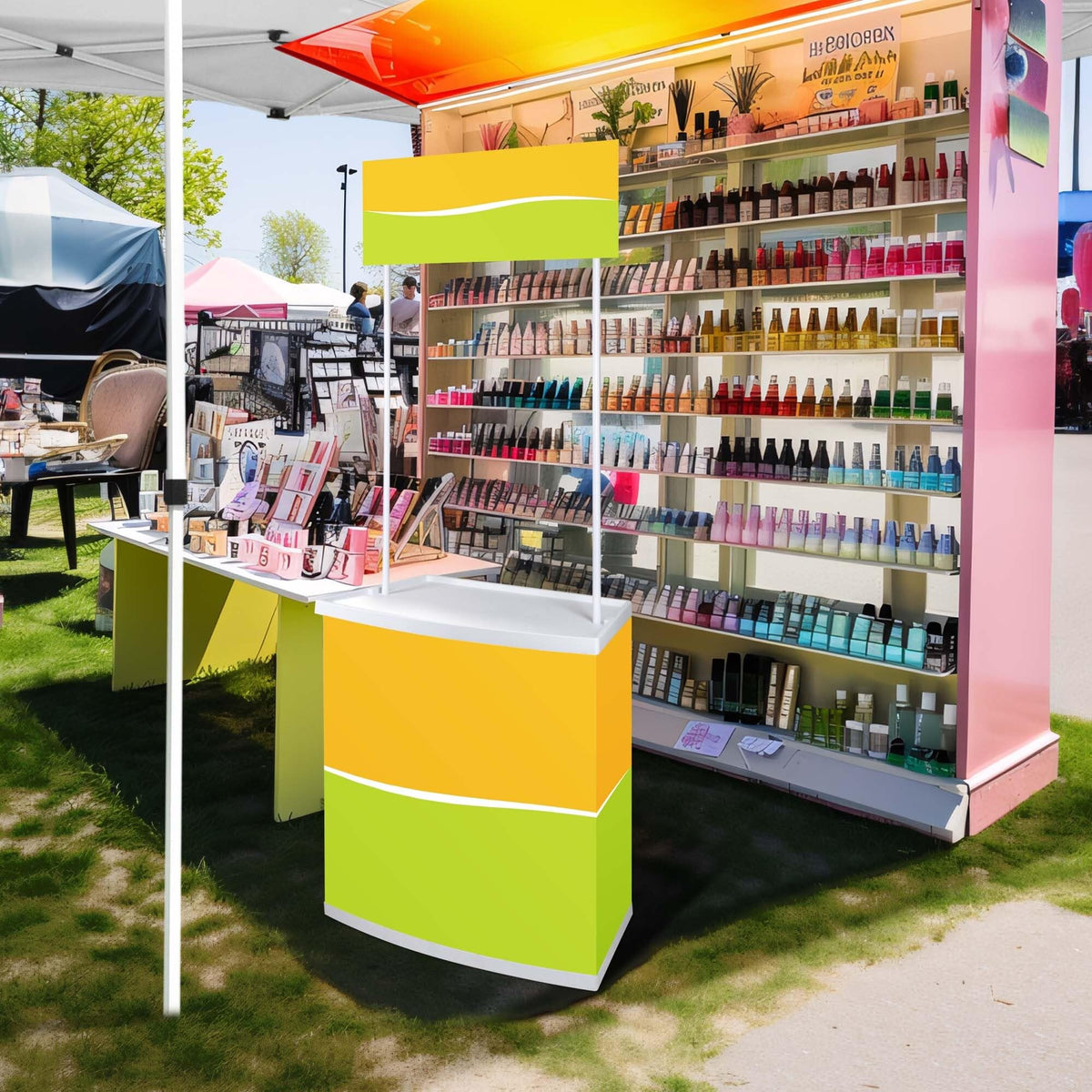 Yescom Portable Promotion Counter Table Foldable Booth Kiosk Trade Show Display Banner Stand