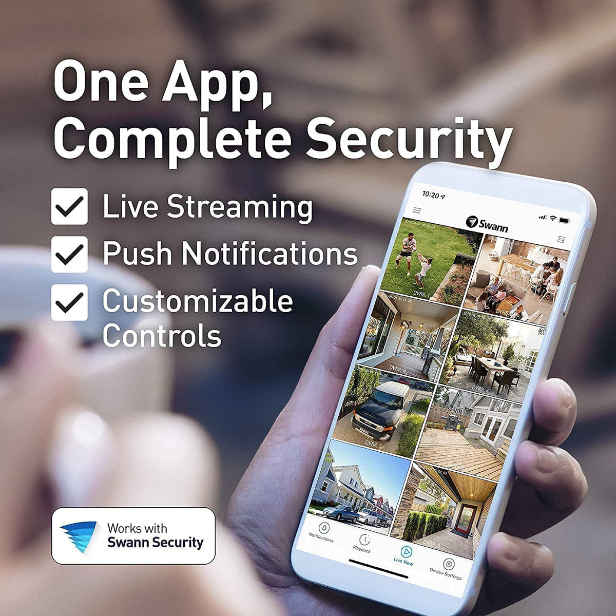Swann AllSecure4K Wireless Security Kit with 3X Wire-Free Cameras & NVR Tower