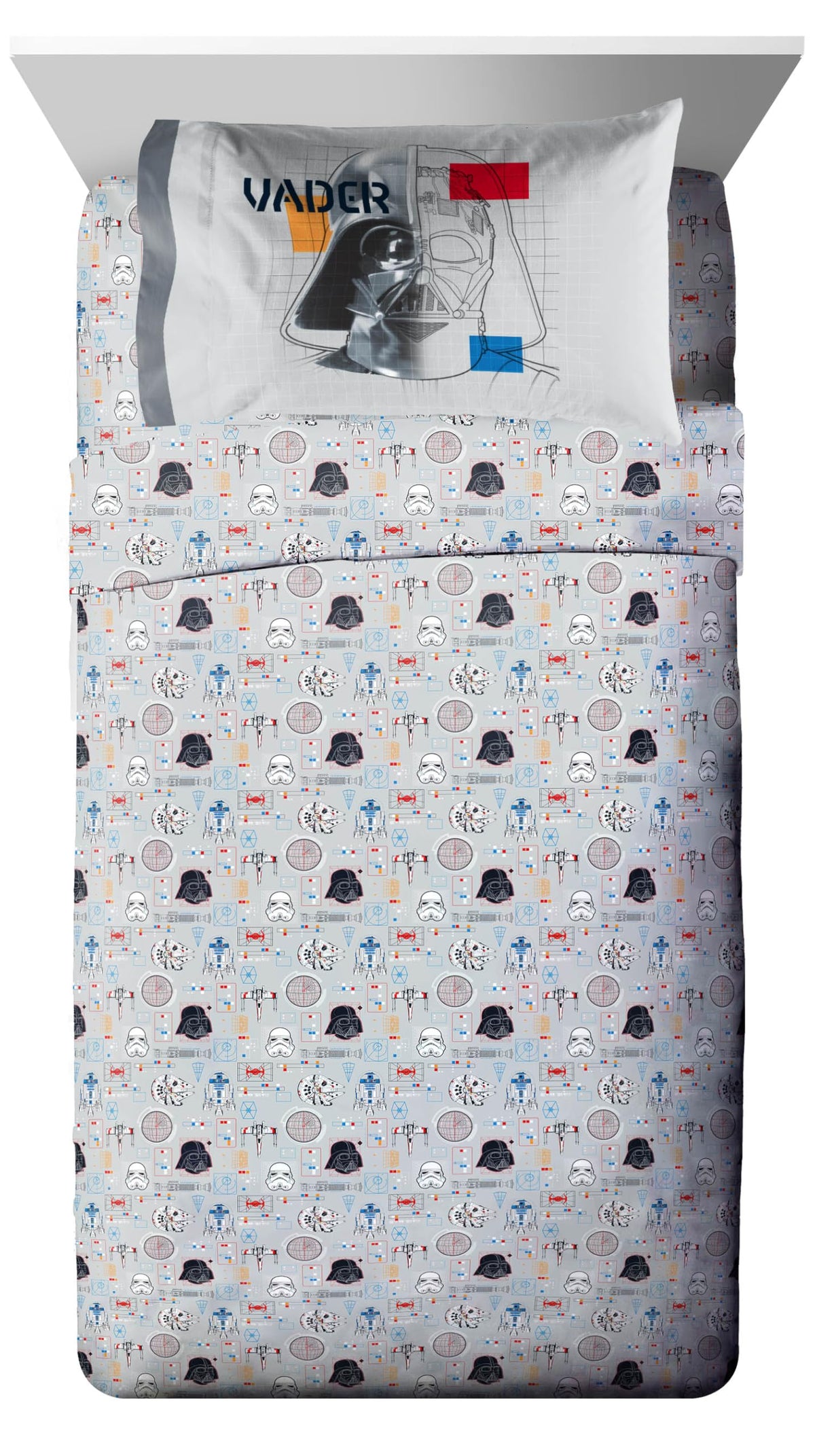 Jay Franco Kids Bed Set, Dark Blue, Star Wars, 5 Piece Twin
