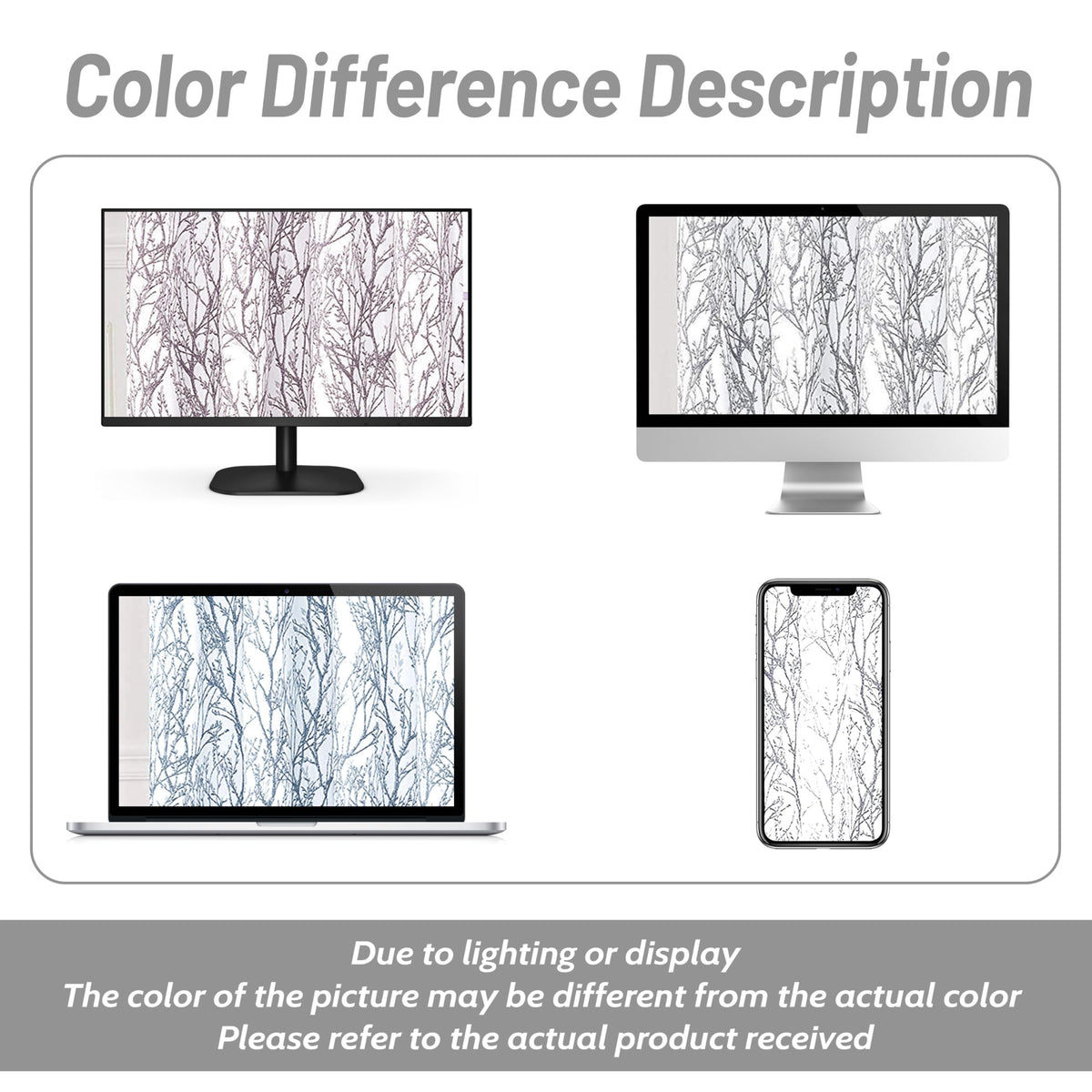 DriftAway Tree Branch Blackout Curtains Double Layer 54 Inches Long for Bedroom Printed Patterned Classic Thermal Insulated Summer Sound Lined Grommet Drapes for Living Room 2 Panels Gray/White