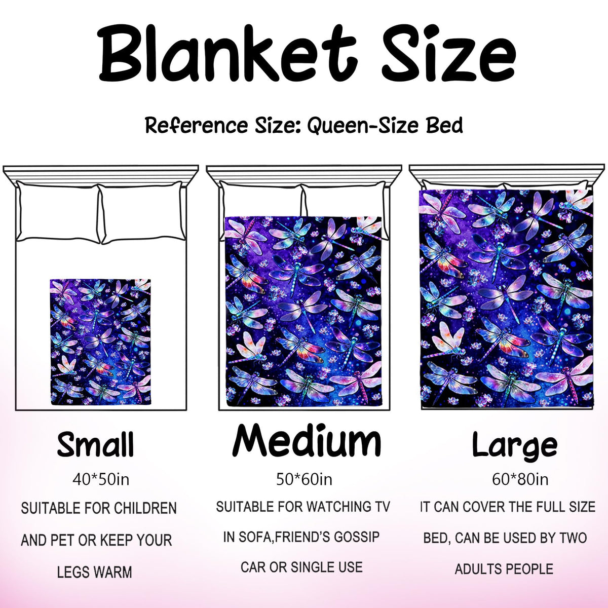 Dragonfly Blanket Gifts for Women Girls Soft Flannel Dragonfly Throw Blanket Merch Stuff Decor for Dragon Fly Lovers 50"X 40"