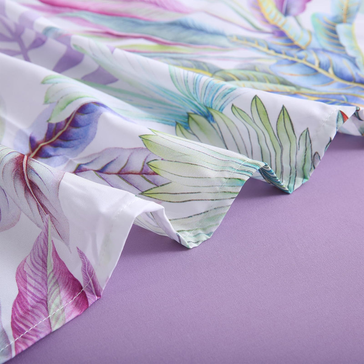 LONAVA Botaincal King Size 6 Pcs Sheet Set, Breathable Microfiber Deep Pocket Lavender Fitted Sheets, Comfy & Breathable Patterned Flat Sheets,4 Gentle Soft Pillowcases, Tropical