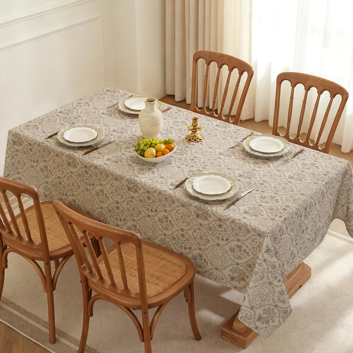 SASTYBALE Rectangle Tablecloth, Flax, 60"x84"