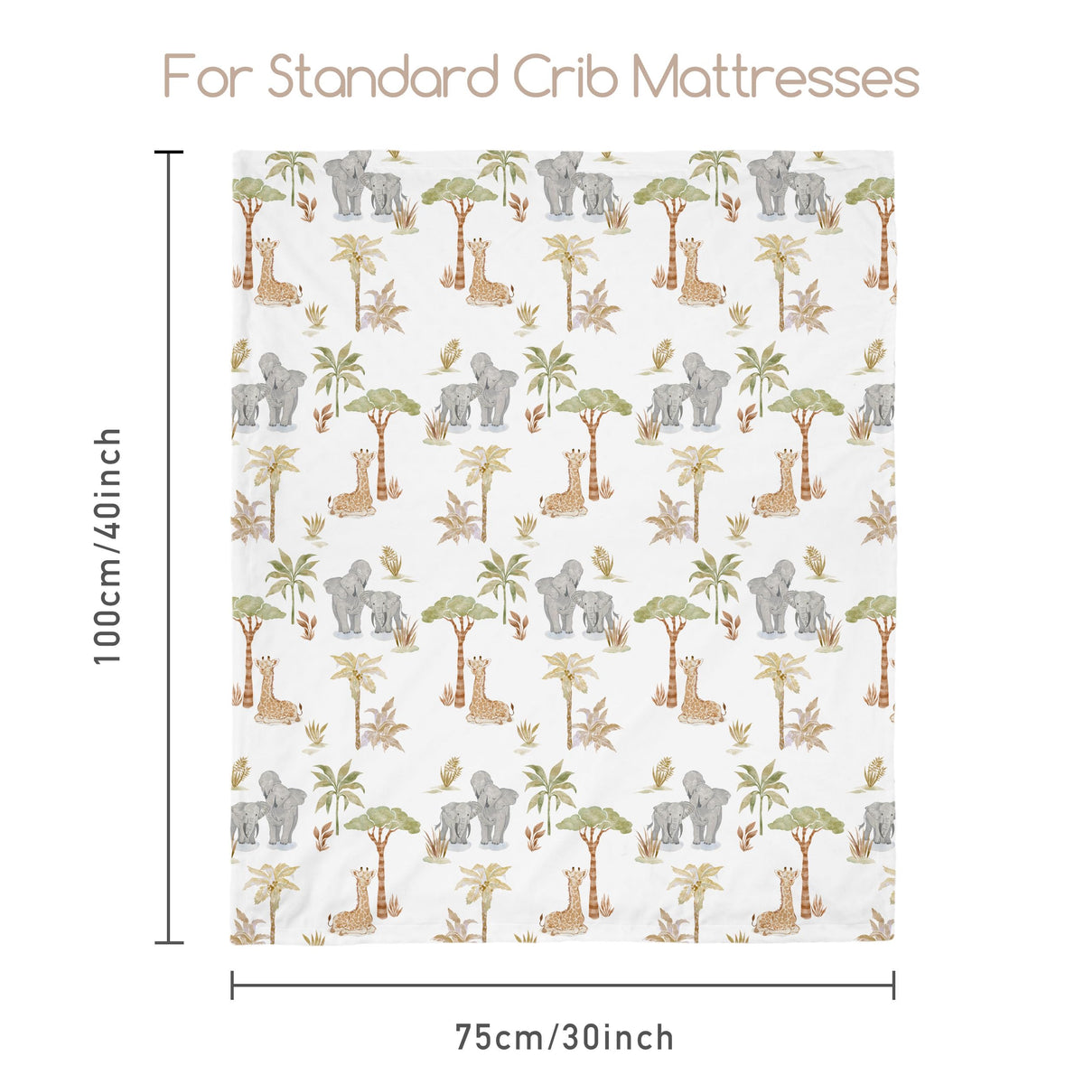 CIVARUA KIDS Baby Blankets for Boys Girls, Super Soft Nursery Minky Blanket Neutral with Print Brown Savanna Elephant and Cozy Raised Dotted Fleece Backing, 30 x 40 Inch Double Layer Bed Throws
