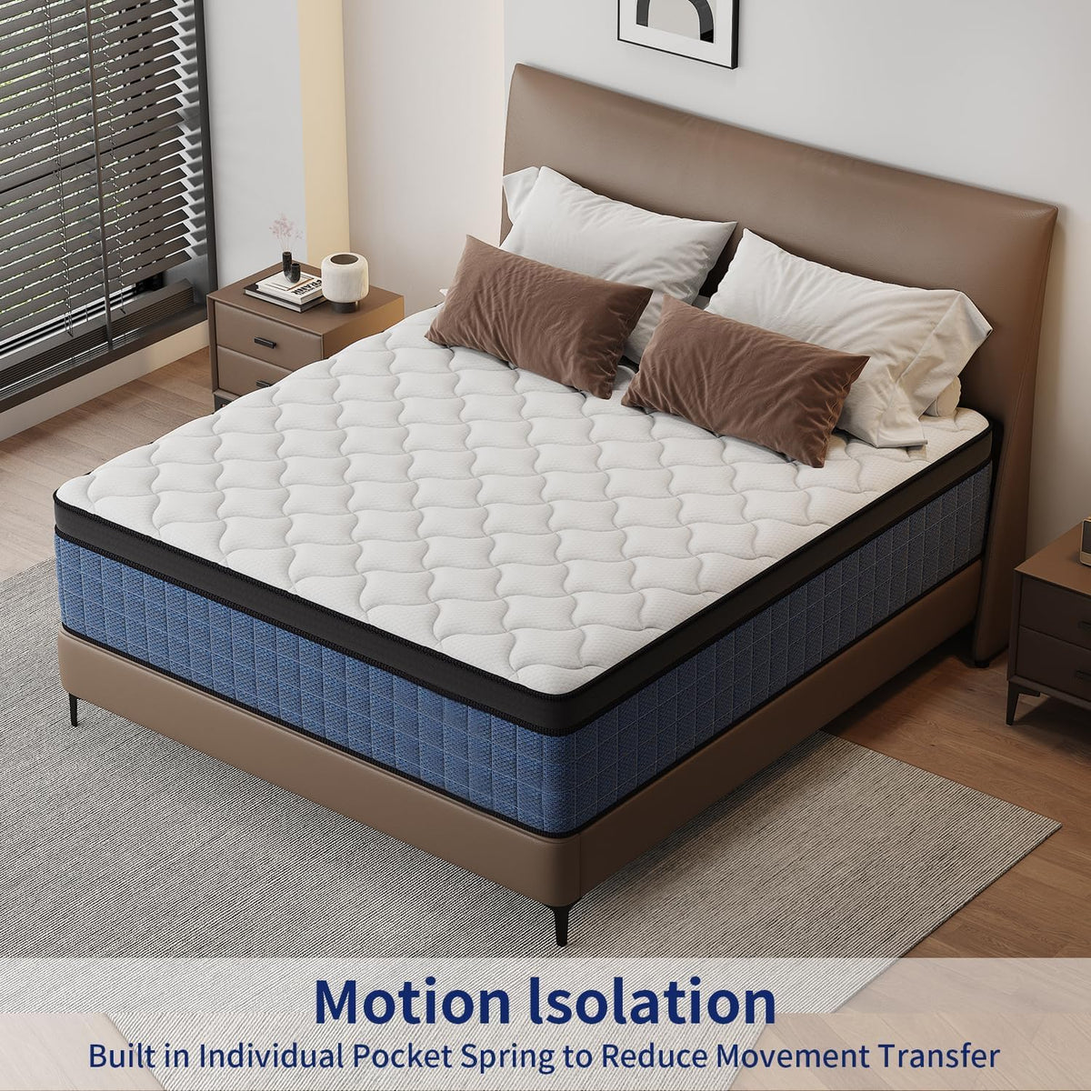 NHNHPO 12 Inch Queen Mattress,Queen Size Mattress in a Box,Gel Memory Foam Hybrid Mattresses with Pocket Springs for Motion Isolation,Pressure Relief,Medium Firm,Back & Lumbar Support,365-Night Trial