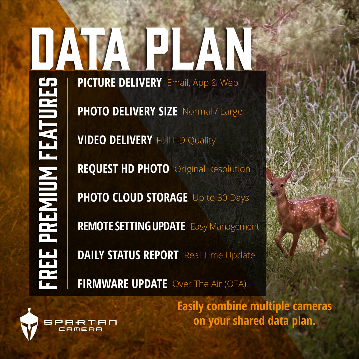 Spartan Camera GoCam2 Cellular, APP Control Trail Camera, 4G LTE, 1080P Video, FHD Photos, No Glow, Night Vision, Motion Activated, IP65 Water Resistant (Spartan Areus, Verizon)