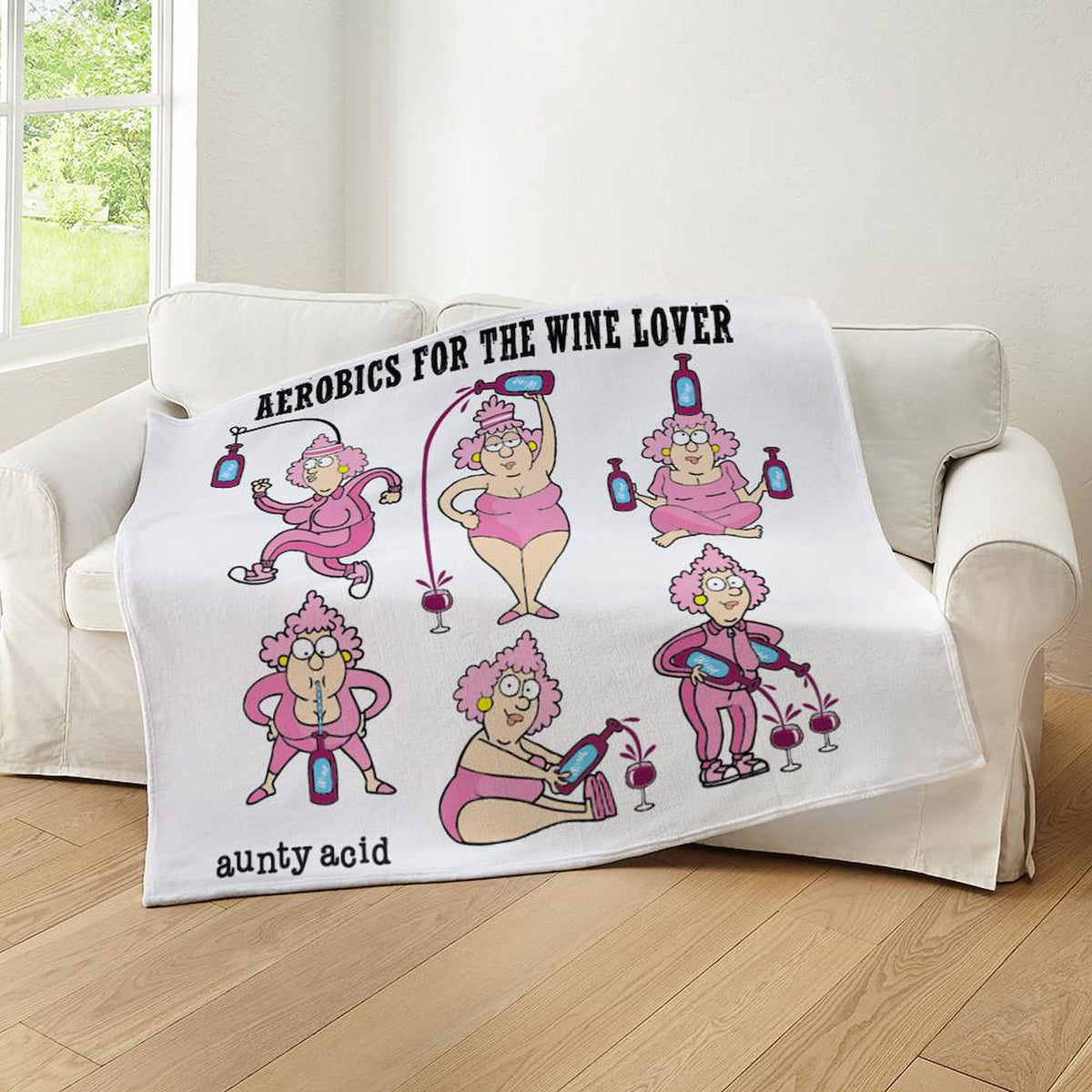 CafePress Wine Aerobics Throw Blanket Super Soft Fleece Plush Throw Blanket, 60"x50"