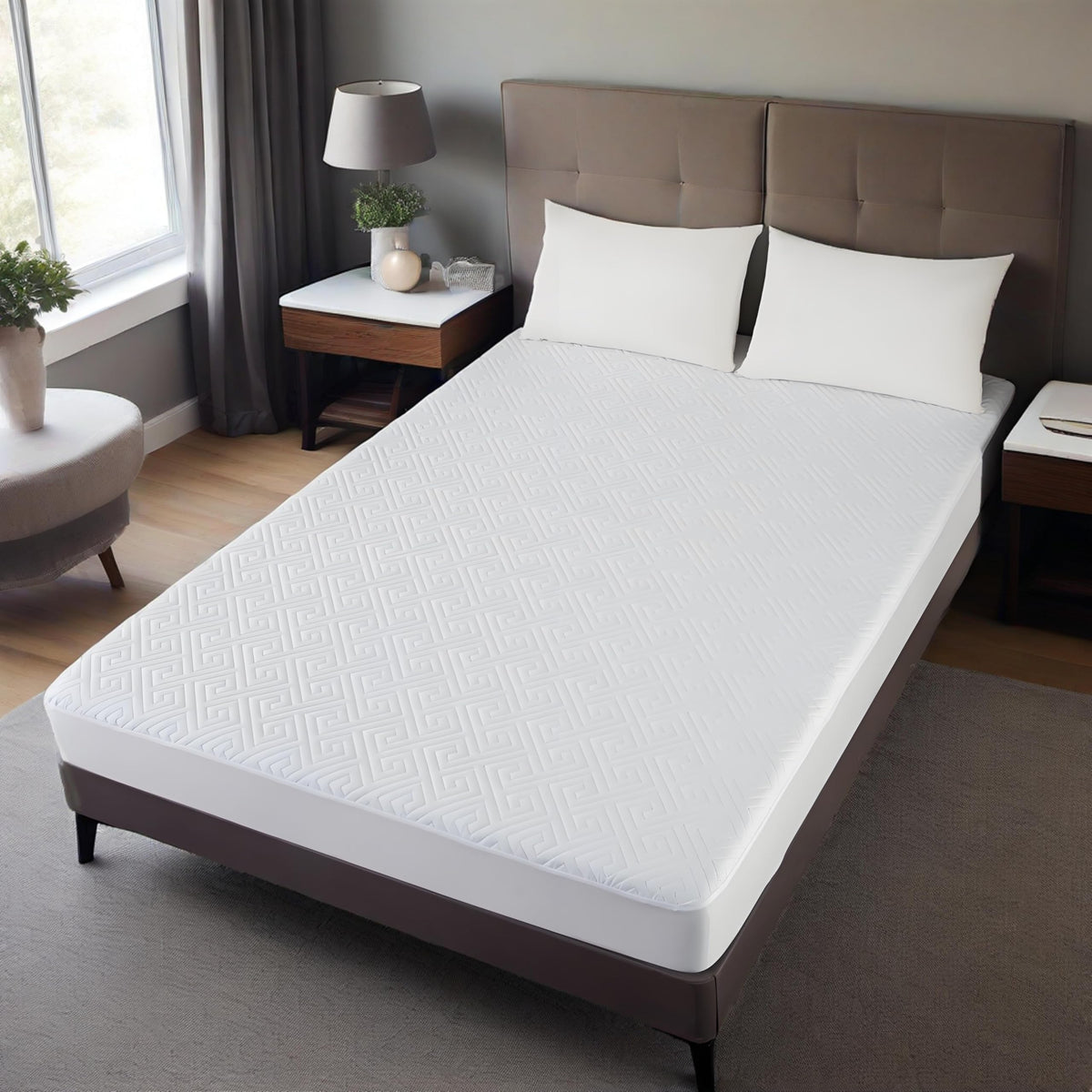 Waterproof Mattress Protector Full Size,Quilted Bed Mattress Cover 325GSM,6"-18''Deep Pocket Fitted Sheet,Ultra-Soft Breathable Noiseless Mattress Pad Cover,Machine Washable Full Mattress Protector