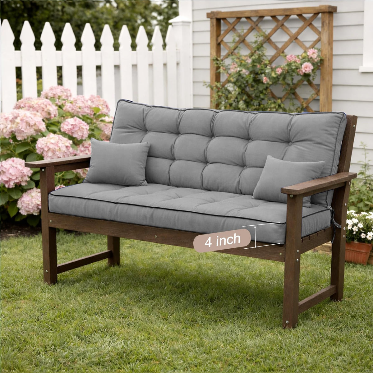 Kerkrot Porch Swing Cushions, Waterproof & Fade Resistant Outdoor Swing Cushion 70 Inch, Swing Cushions 3 Seater Replacement for Outdoor Furniture, Patio, Garden (Light Gray, 70 x 40 inch)