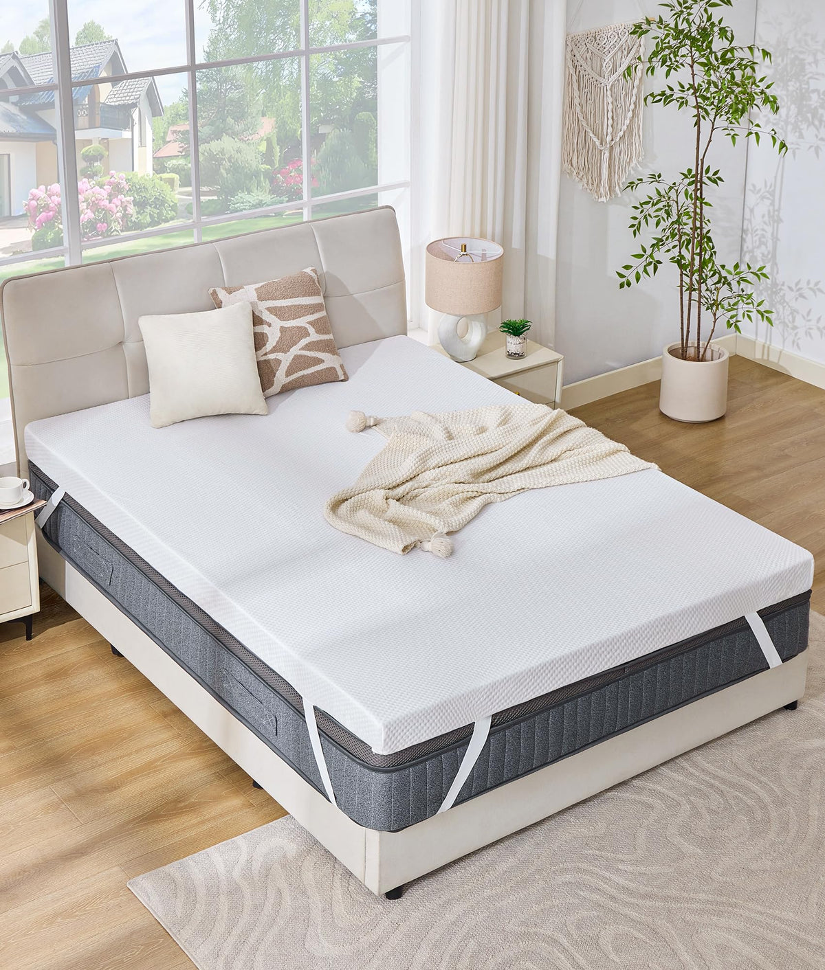 SINWEEK 2 Inch Memory Foam Mattress Topper Twin Size with Breathable Bamboo Cover, Pressure Relief Mattress Pad to Revitalize Old or Sagging Single Beds, Non-Slip and Machine Washable for Easy Care