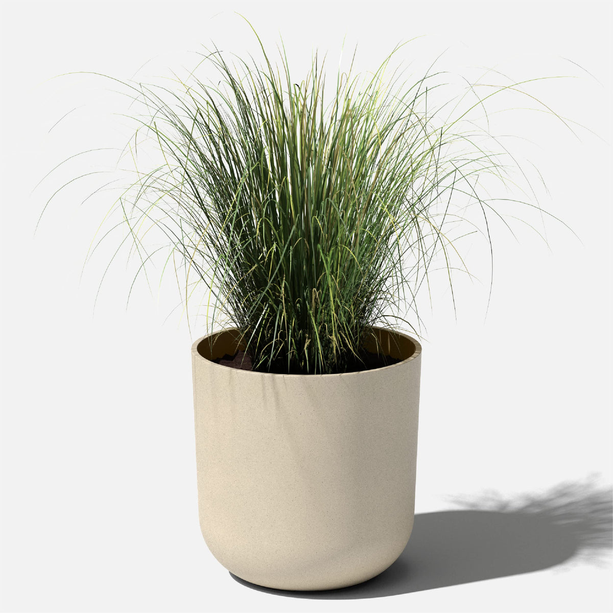 Veradek Round Lima Plastic Planter Pots for Indoor/Outdoor Garden Use, Sand Color, 5 Year Warranty