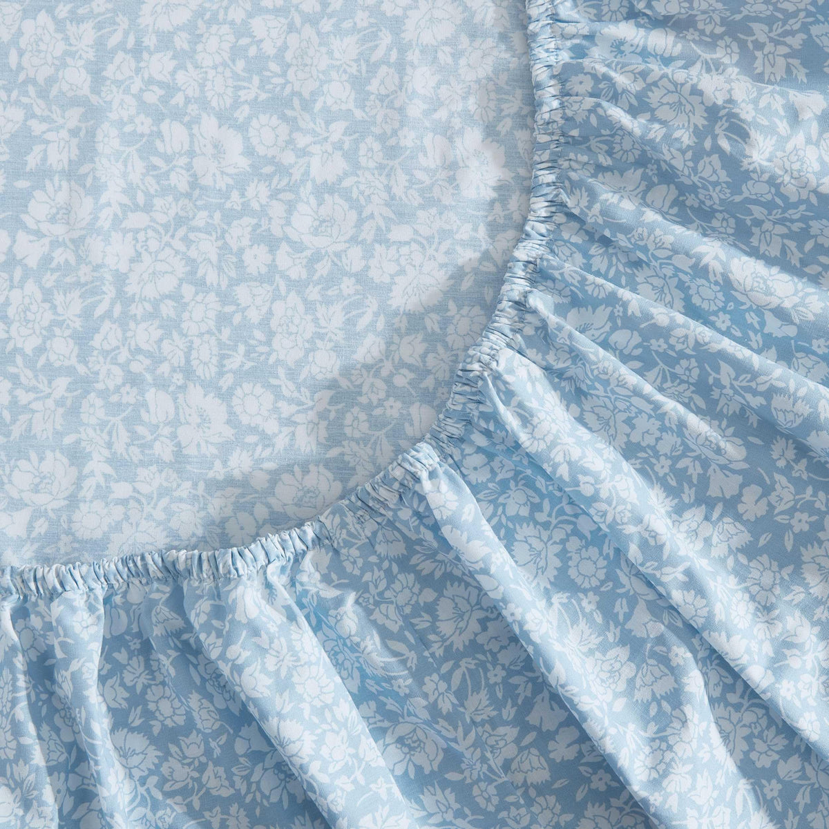 Laura Ashley - King Sheets, Cotton Percale Bedding Set, Lightweight & Breathable Home Decor (Heirloom Ditzy Blue, King)
