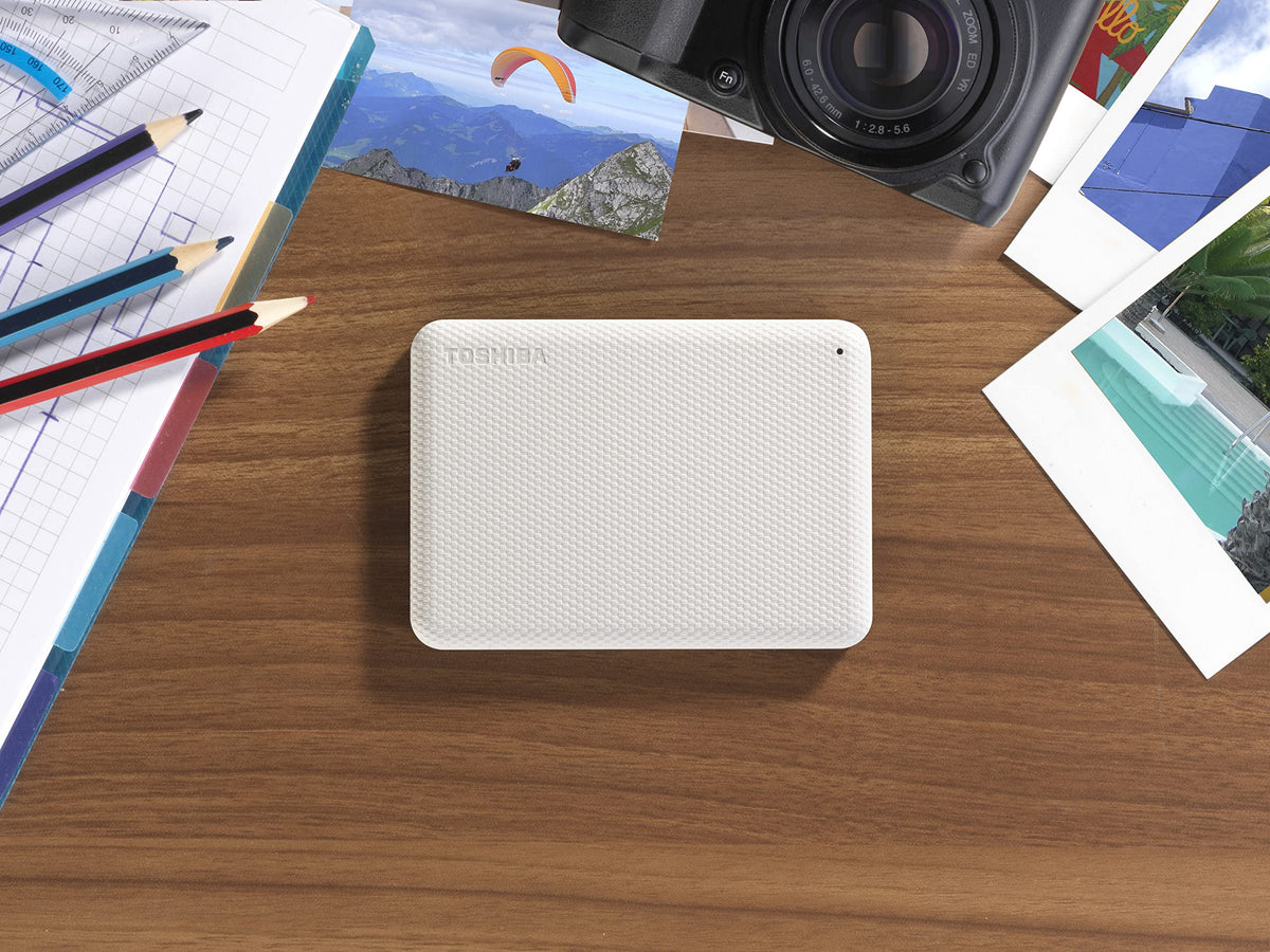 Toshiba Canvio Advance 2TB Portable External Hard Drive USB 3.0, White - HDTCA20XW3AA