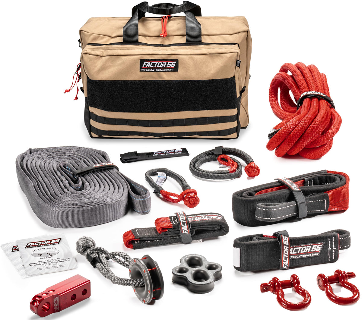 Factor 55 Borah Full Featured Large-Size Recovery Kit for The Advanced Off-Roader with Red Hitchlink