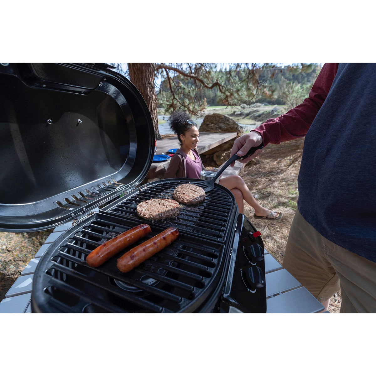 Coleman RoadTrip 225 Portable Tabletop Grill, 2-Burner Gas Grill with Matchless Ignition & Adjustable Temperature Control, 11,000 BTUs of Power for Grilling, Tailgating, Camping, BBQ, & More