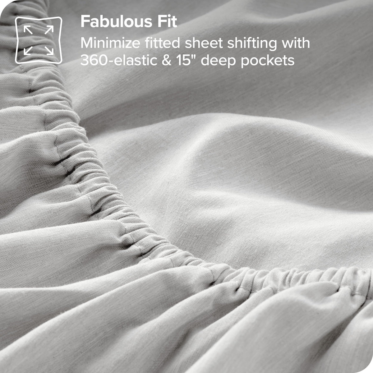Bare Home Queen Sheet Set - Luxury 1800 Ultra-Soft Microfiber Double Brushed - Deep Pockets - Easy Fit - 4 Piece Set - Bedding & Pillowcases (Queen, Heathered Pewter)