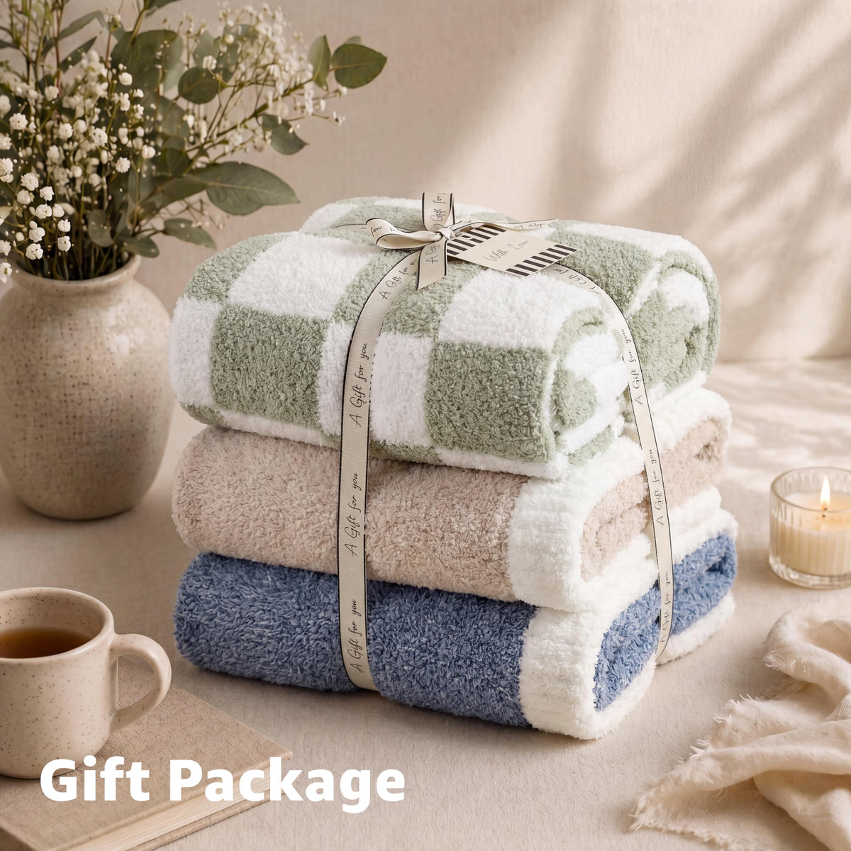 WRENSONGE Throw Blanket Cationic Dyeing Taupe Soft Cozy Fluffy Warm Hand Made Throw Blankets for Couch, Sofa, Chair, Bed, Camping, Picnic, Travel Lightweight Bed Blanket - 50"*60"