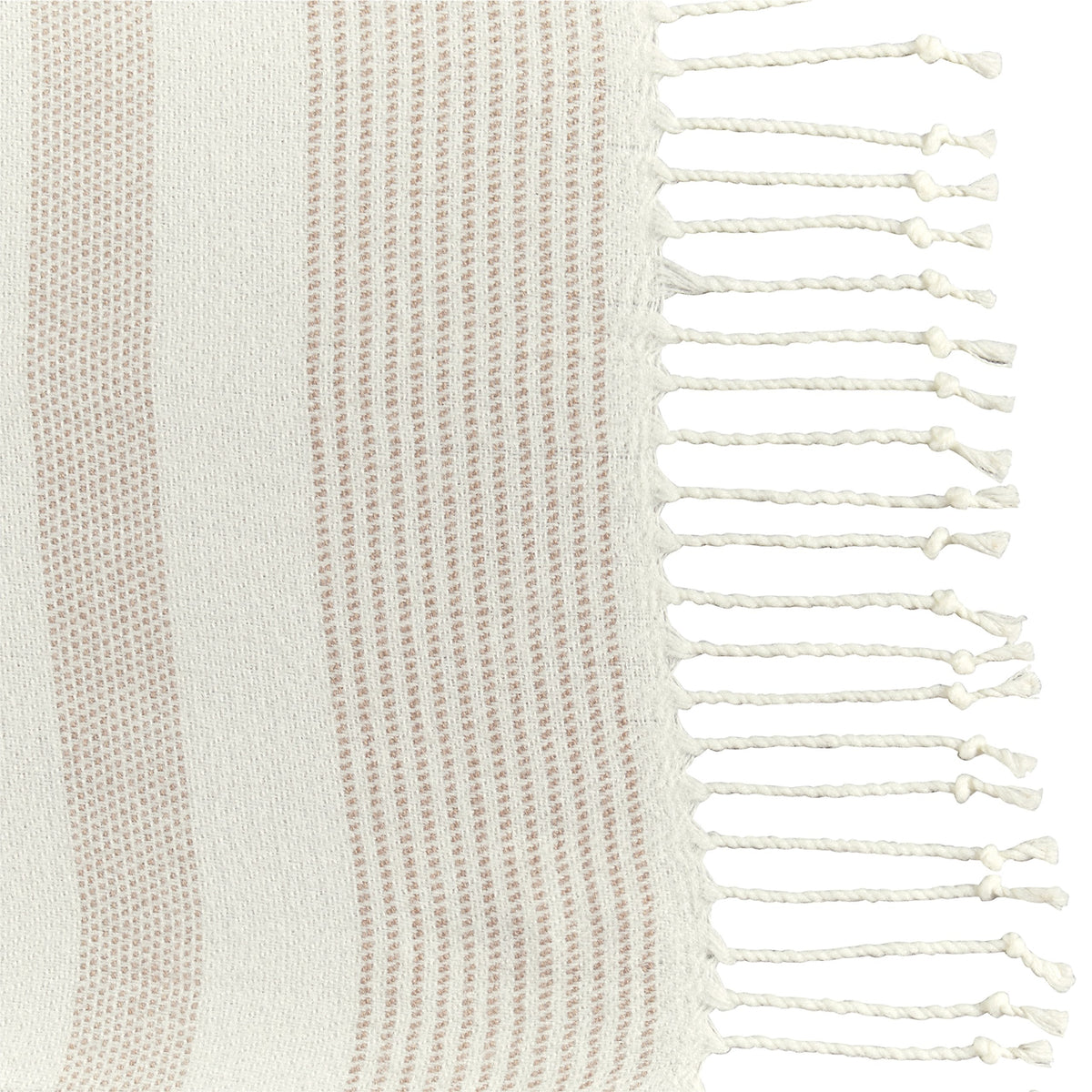 Amazon Brand – Stone & Beam Striped Throw Blanket, Soft and Easy Care, 80" x 60", Fringed, Natural