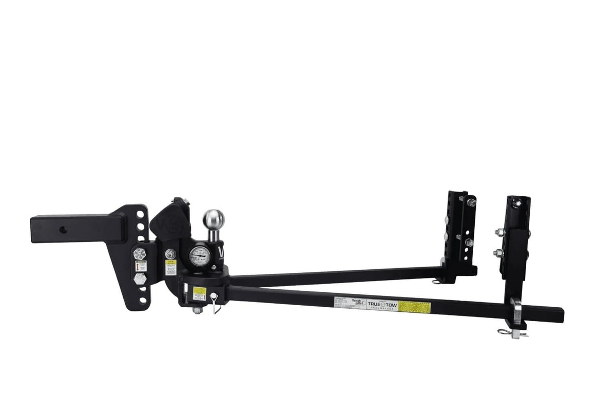 Weigh Safe TrueTow Heavyweight Distribution Hitch - Adjustable 6" Drop with 2" Shank - Built-in Scale to Measure Tongue Weight & Distributed Tongue Weight with 4-Area sway Control - 18,500 lbs GTW