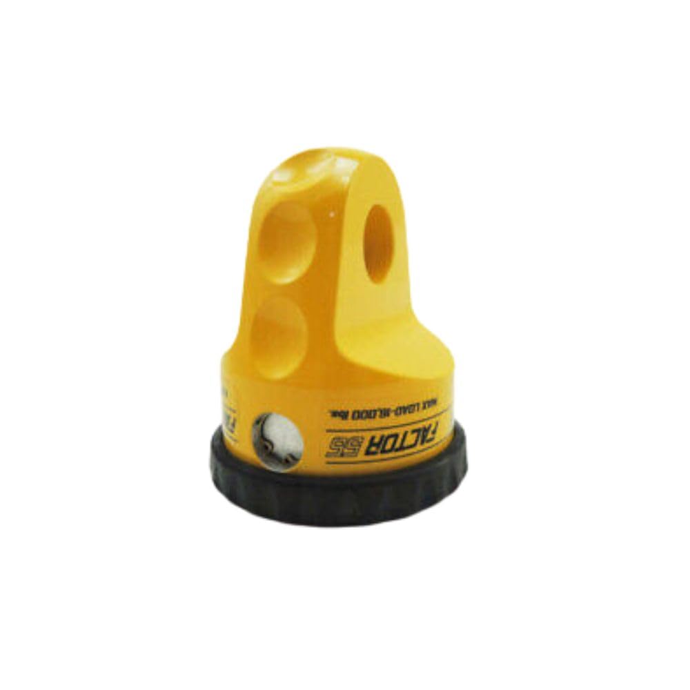 Factor55 00015-03 Prolink Original shackle mount replaces winch hook with stronger shackle D ring mount Max load rt.16,000 lb compatible with steel or synthetic ropes for off road adventures - Yellow