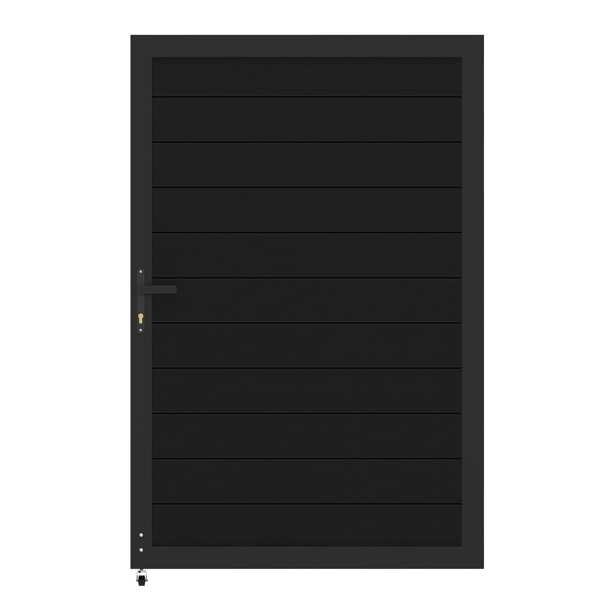 Treslam 6ft x 4ft Aluminum Alloy Privacy Gate - Outdoor Metal Garden Gate with Lockable Knob,Full Enclosure Security Gate, Design for Patio, Yard & Backyard, Easy Installation Without Posts