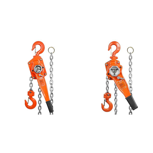 VEVOR Manual Lever Chain Hoist Bundle, Includes 3 Ton 6600 lbs 20 FT and 3/4 Ton 1650 lbs 10 FT Come Alongs, G80 Galvanized Carbon Steel with Weston Double-Pawl Brake