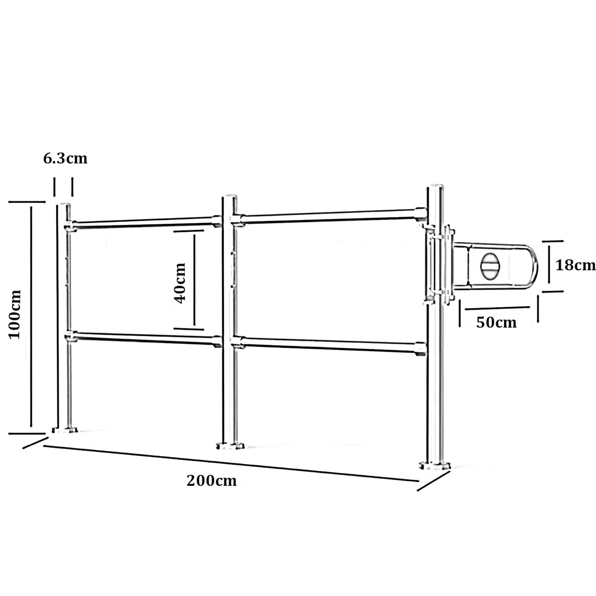 JIIPOREGJ Stainless Steel Supermarket Cashier Counter Safety Gatespring-Loaded Automatic Swing Door for Librarysmall 1-Way Pedestrian Access.Silver-300X100Cmx6.3Cm